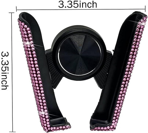 SUNCARACCL Bling Car Phone Holder, 360 Degrees Adjustable Crystal Auto Mount Holder for Dashboard,Windshield and Air Vent (Pink)...