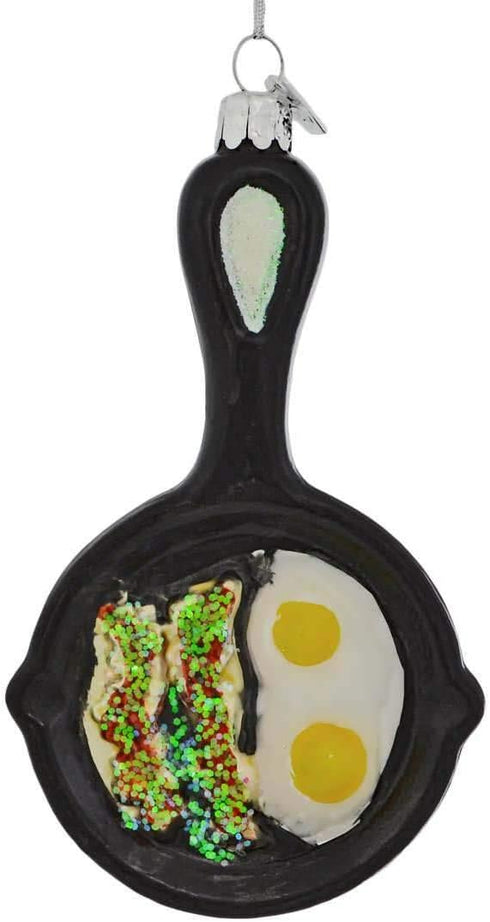 Noble Gems Glass Frying Pan Ornament, 5-Inch, Christmas...