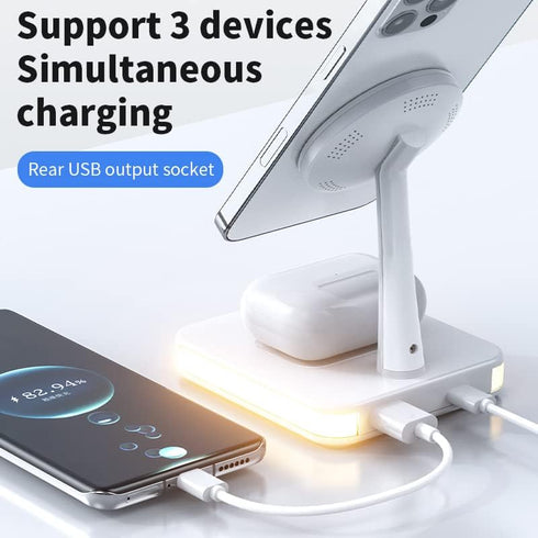 3 in 1 Wireless Charger Station Magnetic Charging Dock (Black)...