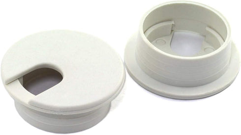 HJ Garden 2pcs 1-3/8 inch Desk Wire Cord Cable Grommets Hole Cover for Office PC Desk Cable Cord Organizer Plastic Cover White...