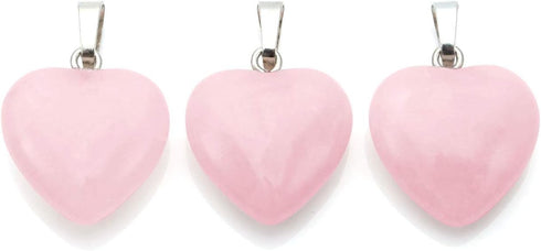 Jovivi Natural Rose Quartz Crystal Heart Necklace Love Heart Shaped Healing Stone Chakra Reiki Pointed Gemstone Necklace Mothers Day Gifts...