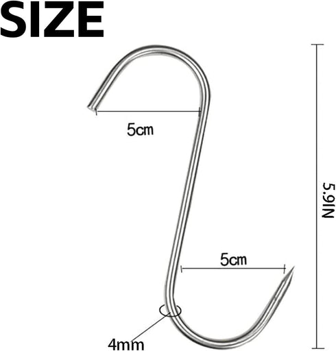 Meat Hooks,20Pcs Premium Stainless Steel Butcher's Hook,Meat Hook Tool for Hot and Cold Smoking?Butchering,Hunting,Chicken Hunting Smoking, Grill ...
