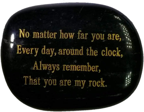 Long Distance Relationships Gifts, "No matter how far you are, Everyday around the clock, always remember, that you are my rock." Engraved rock, F...