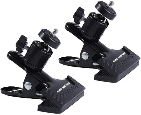 SLOW DOLPHIN Tripod Clip Clamp Mount Flash Reflector Holder for Studio Backdrop Camera with 360 Swivel Tripod Mini Ball Head Standard 1/4" Screw,S...