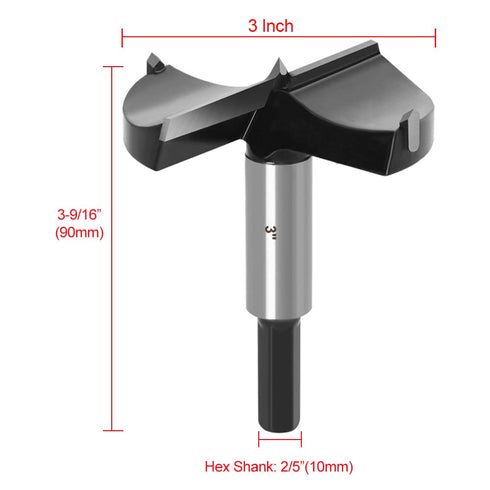 ASNOMY 3 Inch Forstner Drill Bit, Carbide Tipped Forstner Bit for Hard Wood, Wood Drilling Hole Saw Set Woodworking Hinge Cutter Tool Kits for Woo...