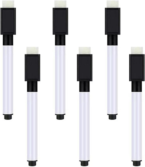 Magnetic Dry Erase Markers 6 Pack Whiteboard Erase Markers with Erasers Cap for Whiteboard, Dry-Erase Boards, School, Office and Home (6 Pack/Blac...