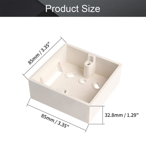 Fielect 86 Type Universal Switch Socket Wire Slot Box Surface Mount Wall Switch Socket Box Switch Protection Box Plastic White 1pcs...
