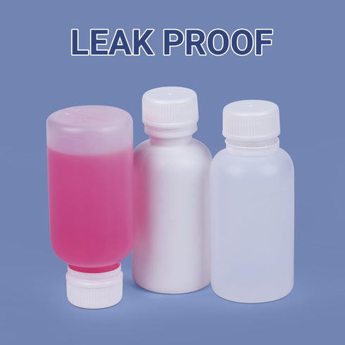 PE Plastic Food Grade Bottles, Wide Mouth Lab Reagent Bottle, Liquid/Solid Sample Seal Sample Storage Container Chemical Bottle (Translucent, 3.4o...