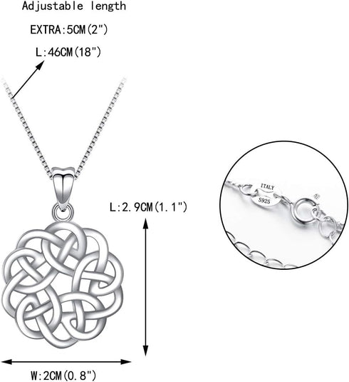 EVER FAITH 925 Sterling Silver Infinity Love Celtic Knot Pendant Necklace Birthday/Mothers Day/Valentines/Christmas Jewelry Gift for Friend Sister...
