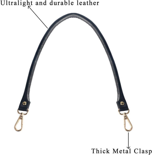 BEAULEGAN Purse Leather Handles Replacement 2 Pcs for Handbag, 23.6 Inch, Black Gold...