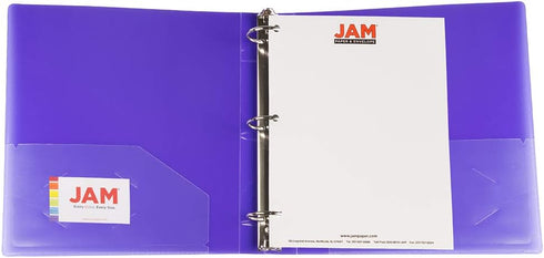 JAM PAPER Plastic 2 inch Binder - Purple 3 Ring Binder - Sold Individually...