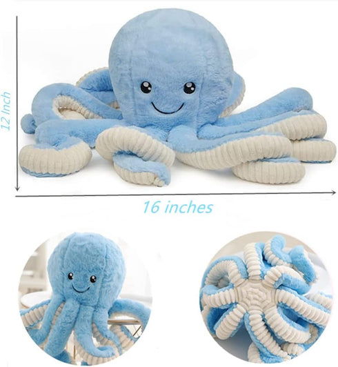 JOSON Cute Octopus Plush Toys, Soft Octopus Stuffed Animals, Girls and Boys Adult Birthday (16 Inch, Blue)...