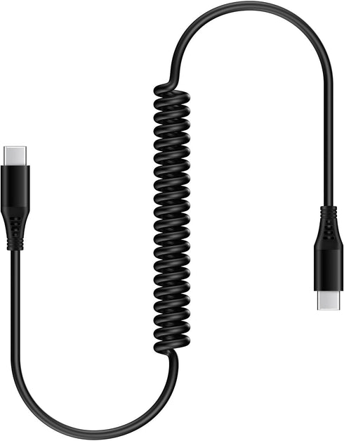 3ft Retractable USB C to C Car Charger Cable for iPhone 15 Pro Max 15 Plus, Coiled USBC to USBC Fast Charging Cord for Samsung Galaxy A54 5G A14 A...