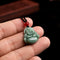 Gixaxak Laughing Buddha Pendant Necklace Green Jade Smiling Laughing Buddha Necklace Gemstone Lucky Amulet Jewelry for Women Men Natural Jade Budd...