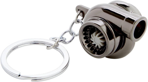 Zodaca 6 Pack Auto Car Parts Keychain Set with Turbo, Manual Gearbox, Tire Rim, Spring Shock Absorber, Brake Rotor (Metal)...