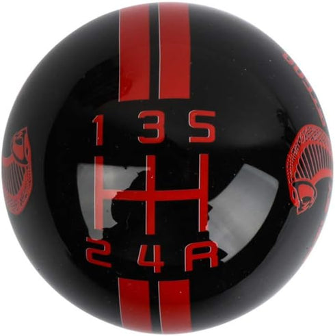 RICKYZHU for Mustang Shelby Cobra GT 500 5 Speed White/Black/Red Manual Gear Shift Knob Shift Knob (Red)...