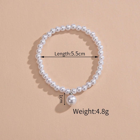 Boho Pearl Anklet Bracelet Handmade Pearl Ankle Bracelet Pearl Charm Foot Jewelry for Women...