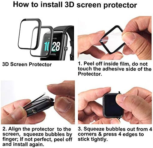 3D Screen Protector Compatible with 1.3 inches ID205L Smart Watch, and ID205 ID205U ID205G Veryfitpro LIVIKEY 1.3” smartwatch, 3-PACK, NOT compati...