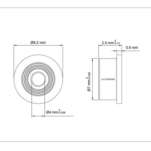 MF74ZZ 4PCS Flange Ball Bearing 4×7×2.5mm Double Metal Shielded Flanged Bearing Chrome Steel ABEC-1(P0) Z2 Miniature Deep Groove Ball Bearing for ...