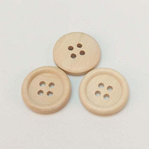 Chenkou Craft 100pcs 15mm 5/8" Round Natural Wood Buttons 4 Holes Craft Sewing Button (15mm)...