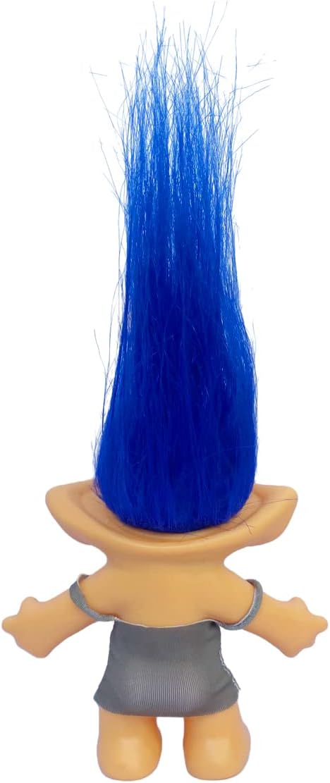 Good Luck Troll doll 7"(include hairs) tall Toy Action Figure troll for School Project?Arts Crafts?Party Favors (13-blue)...