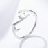 Cute Cat Open Statement Ring 925 Sterling Silver Adjustable Simple Lovely Pet Wrap Stacking Engagement Wedding Finger Rings Fashion Jewelry for Wo...