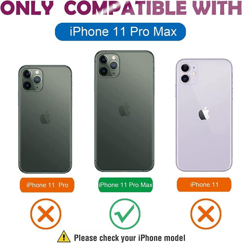 for iPhone 11 Pro Max Case,Hidden Back Mirror Wallet Case with Stand Feature and Card Holder for iPhone 11 Pro Max (2019) 6.5 inch (Rose Gold)...