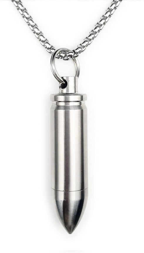 Small Pill Box Titanium Pill Fob Necklace Bullet Nitro Mini Waterproof Pill Holder Lightweight Survival Case Keychain Pill Bottle for Men & Women ...