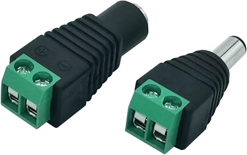 12V DC Power Connector 5.5mm x 2.1mm 24V Power Jack Plug Barrel Adapter for CCTV Security Camera Led Strip Light (2 x Male + 2 x Female)...