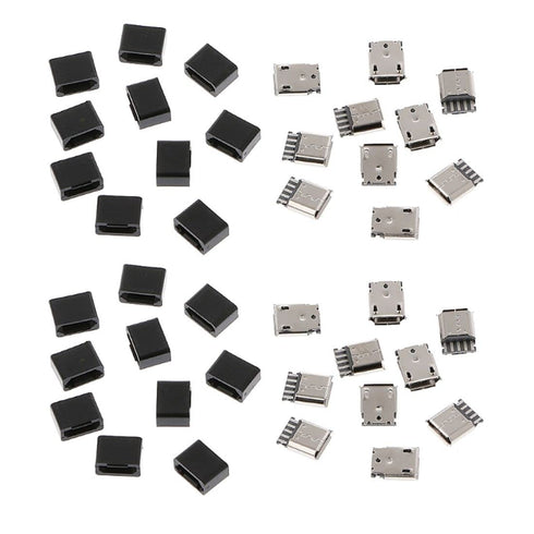 chenyang 50 Pack Micro USB DIY Connector Micro USB Type B 5Pin Female Socket Port Repair Replacement Solder Adapter with PCB Board...