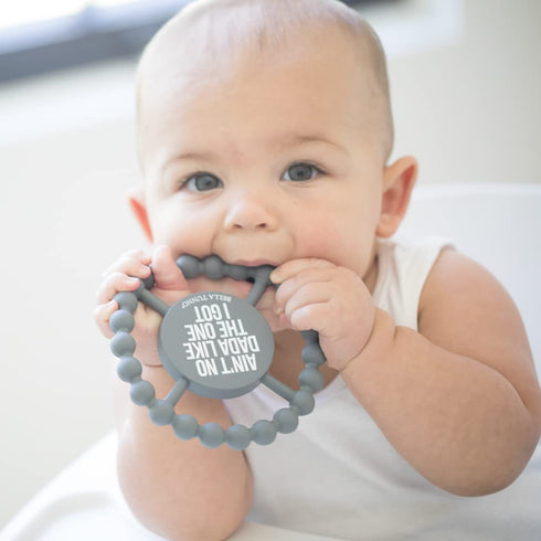 Bella Tunno Happy Teether – Soft & Easy Grip Baby Teether Toy, Silicone Teether Ring to Help Soothe Gums, Non-Toxic and BPA Free, Dada...