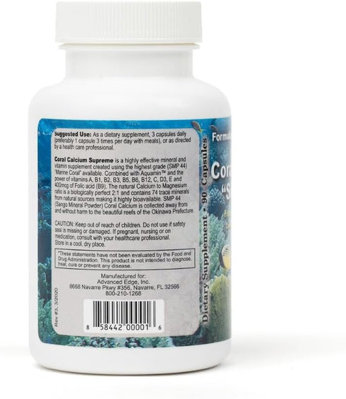 Bobs Best Coral Calcium Supreme I 100% Pure Marine Coral, 74 Trace Minerals I 90 Capsules, Pack of 1...