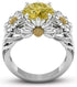 Lzz Fashion Lady 925 Sterling Silver Ring 3.5ct Citrine Daisy Ring Cubic Zirconia Sunflower Flower Wedding Ring Size 6-10 (US Code 6)...