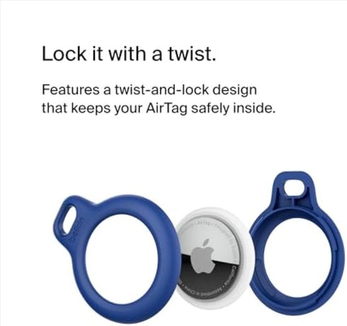 Belkin Apple AirTag Secure Holder with Key Ring - Durable Scratch Resistant Case With Open Face & Raised Edges - Protective AirTag Keychain Access...