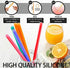12 Pcs Eco Friendly Silicone Straws with 2 cleaning Brushes,Reusable Silicone Drinking Straws,for 30oz and 20oz Tumblers,Yeti, Ozark, (Pure Multic...