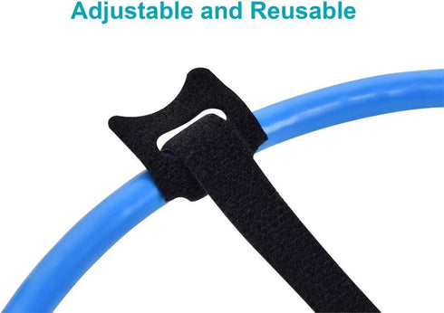 Monoprice Hook & Loop Fastening Cable Ties 6inch, 100pcs/Pack - Black...