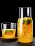 Sizikato 15 Oz Simple Clear Glass Bedside Night Water Carafe with Tumbler Glass....