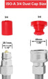 2sets 3/4" Hydraulic Coupler Dust Cap, Male Female Quick Coupler Cover, Hydraulic Quick Disconnects Port Plug Fittings with Retention Ring Keeps C...