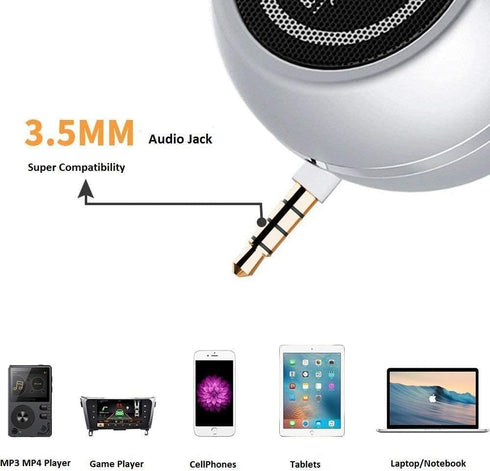 Mini Speaker with 3.5mm Aux Input Jack, 3W Loud Portable Speaker for iPhone iPod iPad Cellphone Tablet Laptop, with USB Rechargeable Battery, Gift...