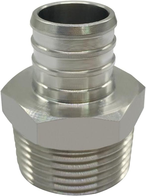 Beduan Stainless Steel PEX Garden Hose Adapter Fitting 3/4" PEX Barb to 3/4" GHT Male Connector for Outdoor Garden Irrigation Watering...