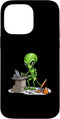 iPhone 14 Pro Max Alien Chiseling Stone Block With Construction Tools Graphic Case...