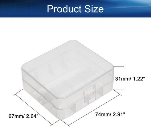 Heyiarbeit Battery Storage Case Holder Box for 2 26650 Batteries, Clear Color (2 Pack)...