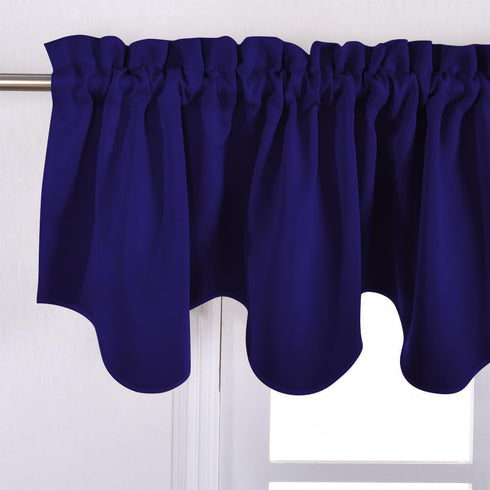 NICETOWN Blackout Curtain Valance Tier - Small 52 inches by 18 inches Scalloped Rod Pocket Window Curtain Valance for Cafe/Boys Bedroom/Bathroom/B...