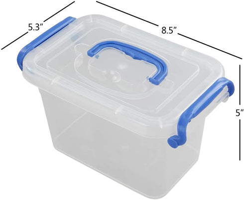 Morcte 1.5 L Mini Plastic Storage Bin, Clear Small Latch Box, Pack of 6...