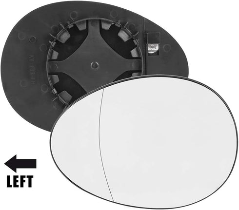 X AUTOHAUX Mirror Glass Heated with Backing Plate Driver Side Left Side Rear View Mirror Glass for BMW for Mini Cooper 2007-2015...