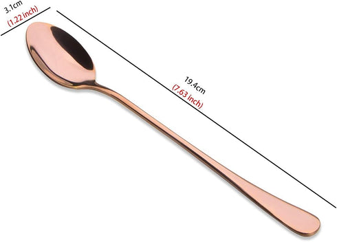 Long Handle Ice Tea Spoons, Gold Plated Latte Spoon, Stainless Steel Ice Cream Spoon, Iced Tea Spoon, Cocktail Stirring,Tea, Coffee, Milkshake Des...
