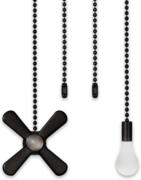 12 inch Ceiling Fan Pull Chain with Decorative 3 mm Frosted Light Bulb and Fan Cord Extender Chains for Mounted Ceiling Fans and Light Fixtures (M...