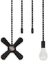 12 inch Ceiling Fan Pull Chain with Decorative 3 mm Frosted Light Bulb and Fan Cord Extender Chains for Mounted Ceiling Fans and Light Fixtures (M...
