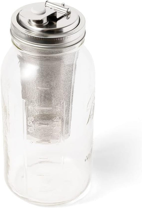 Jarware Cold Brew Coffee Maker and Tea Infuser Lid For Wide Mouth Mason Jars,Black...