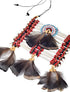 Indian style breastplate, made with bone and feathers, bone choker, Indian inspired choker...